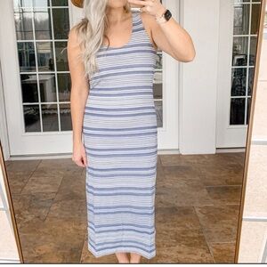 Lysse Mulholland Blue Striped Tank Dress